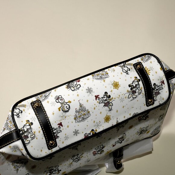 Disney Dooney & Bourke Holiday Mickey Minnie Castle Tote Bag Christmas NWT - Picture 4 of 7
